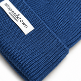 Kids Merino Wool Beanie Mono Navy Blue