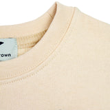 Beige organic cotton tracksuit with white puppy design