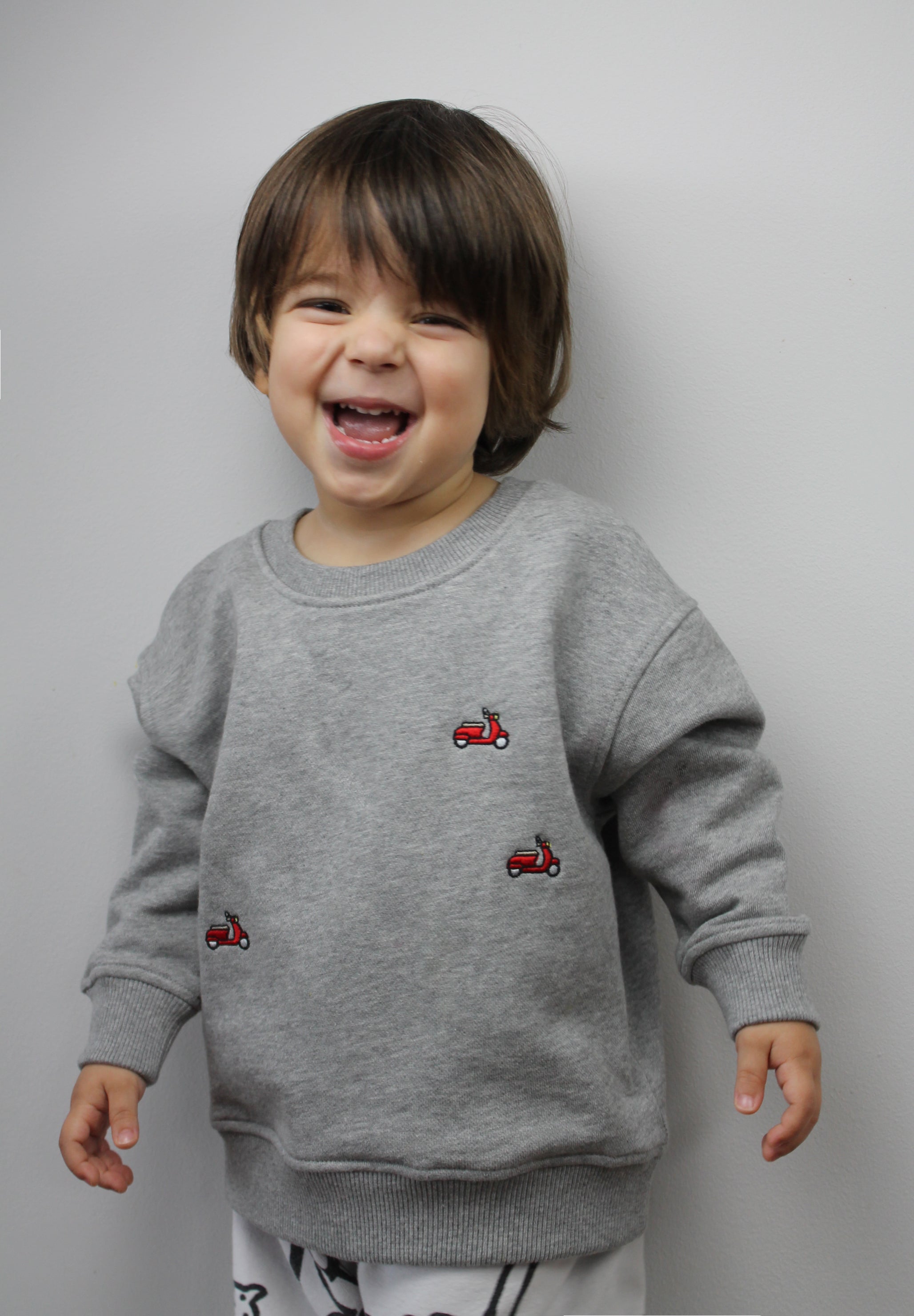 Kids’ organic cotton sweatshirt with Vespa embroidery