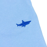 Blue children's joggers with embroidered shark motif