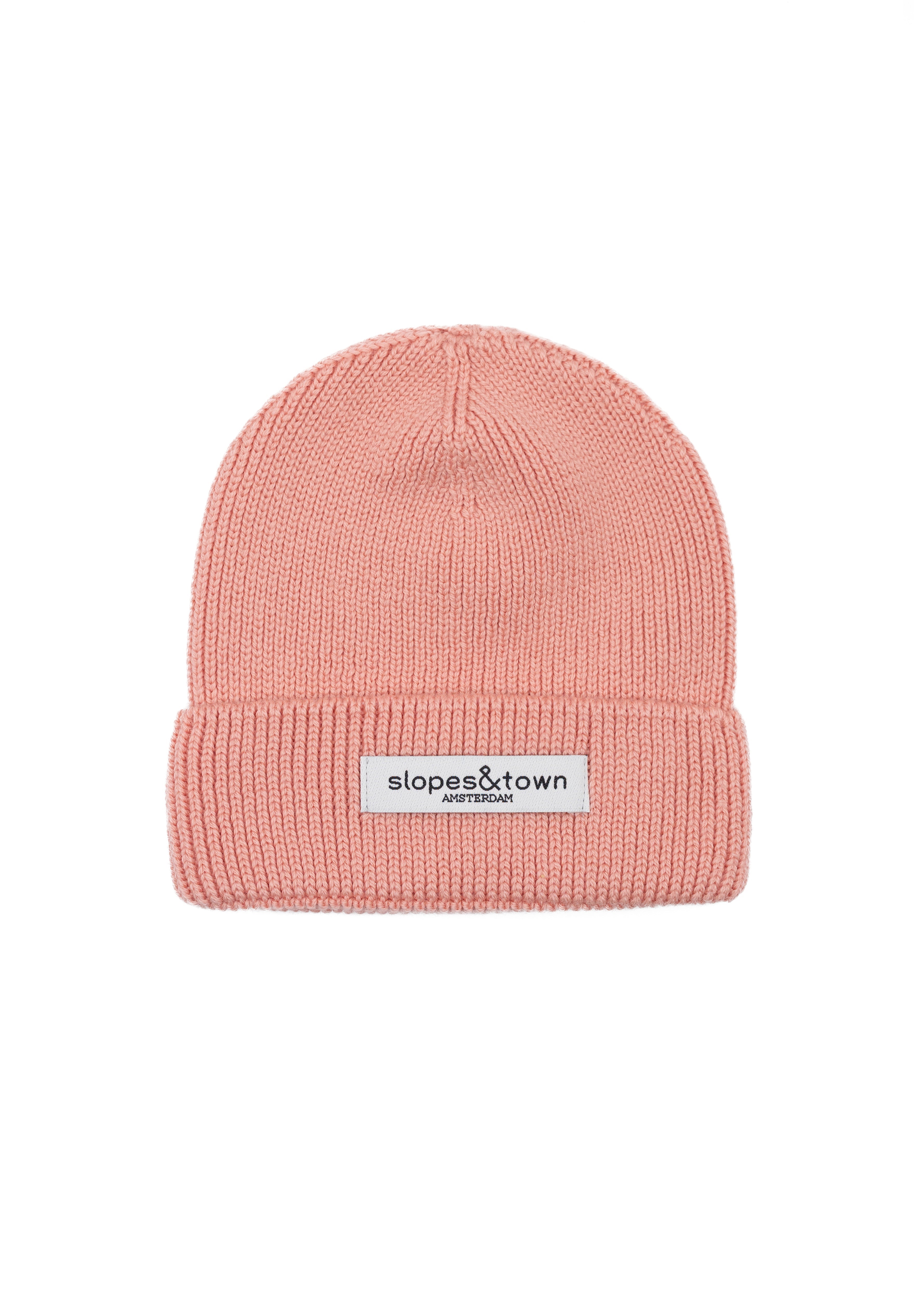 Kids Merino Wool Beanie in Soft Pink - Slopes and Town
