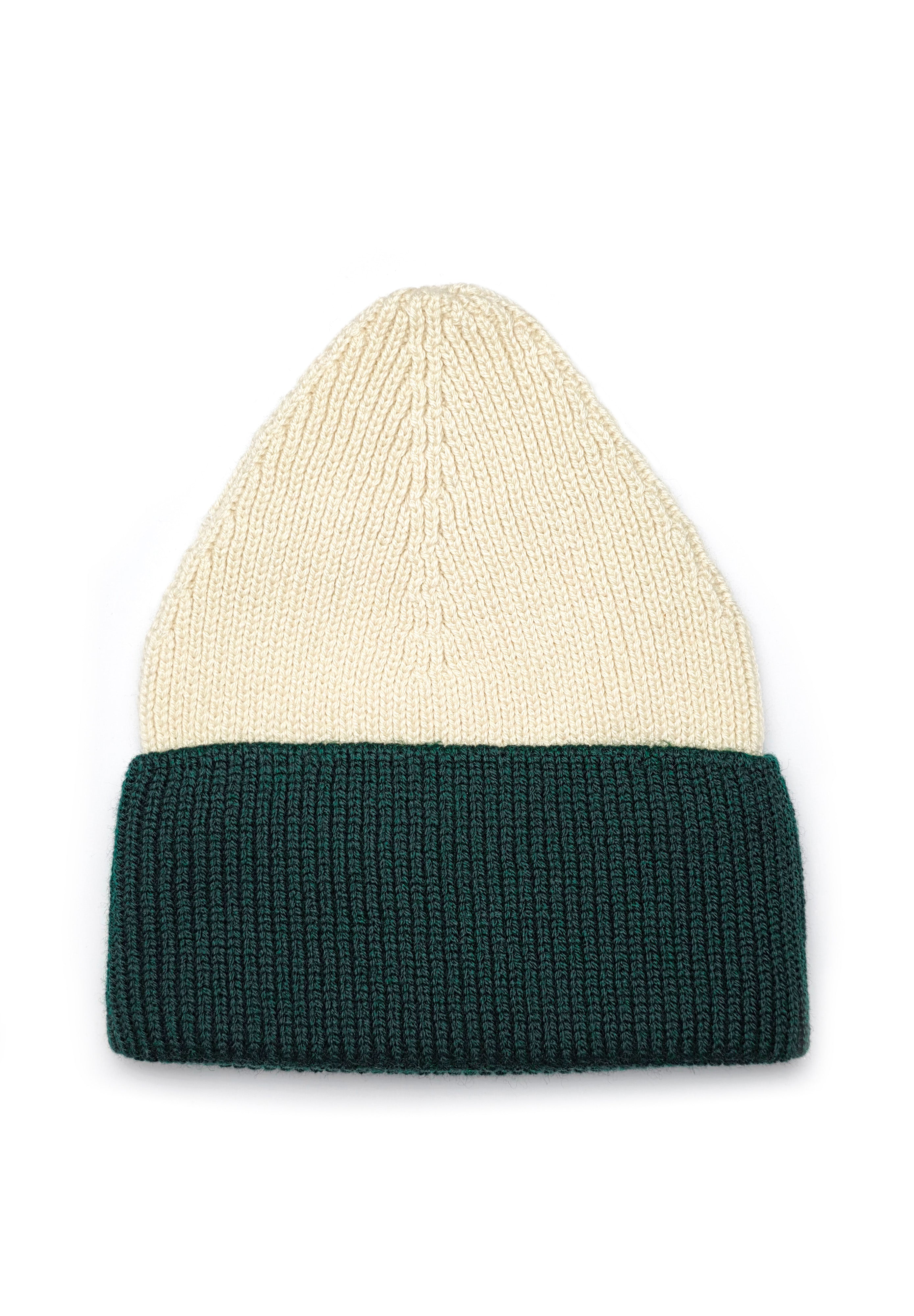 Pistachio Shell and green merino wool beanies for kids