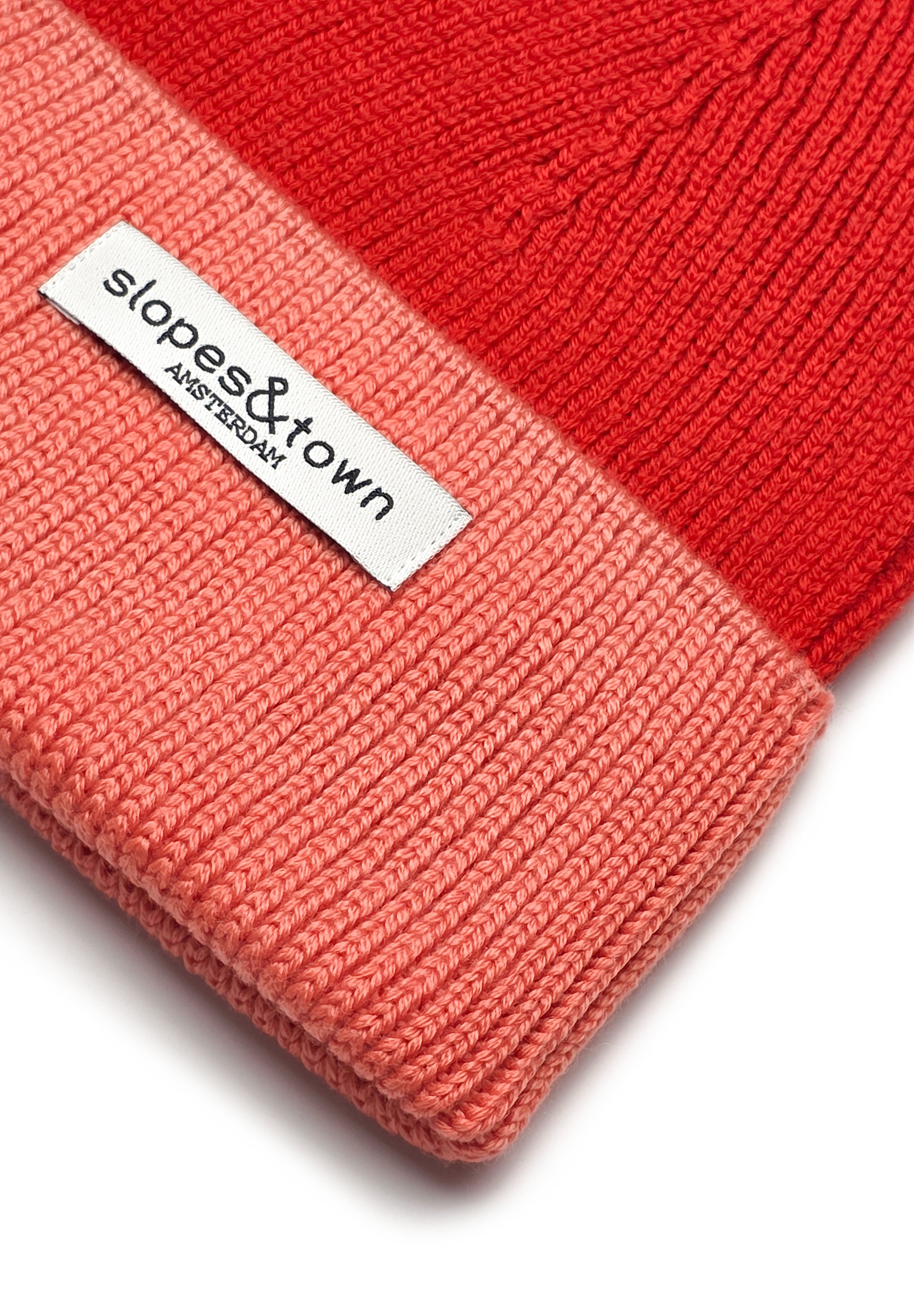 Close-up of merino wool knit on a kids beanie