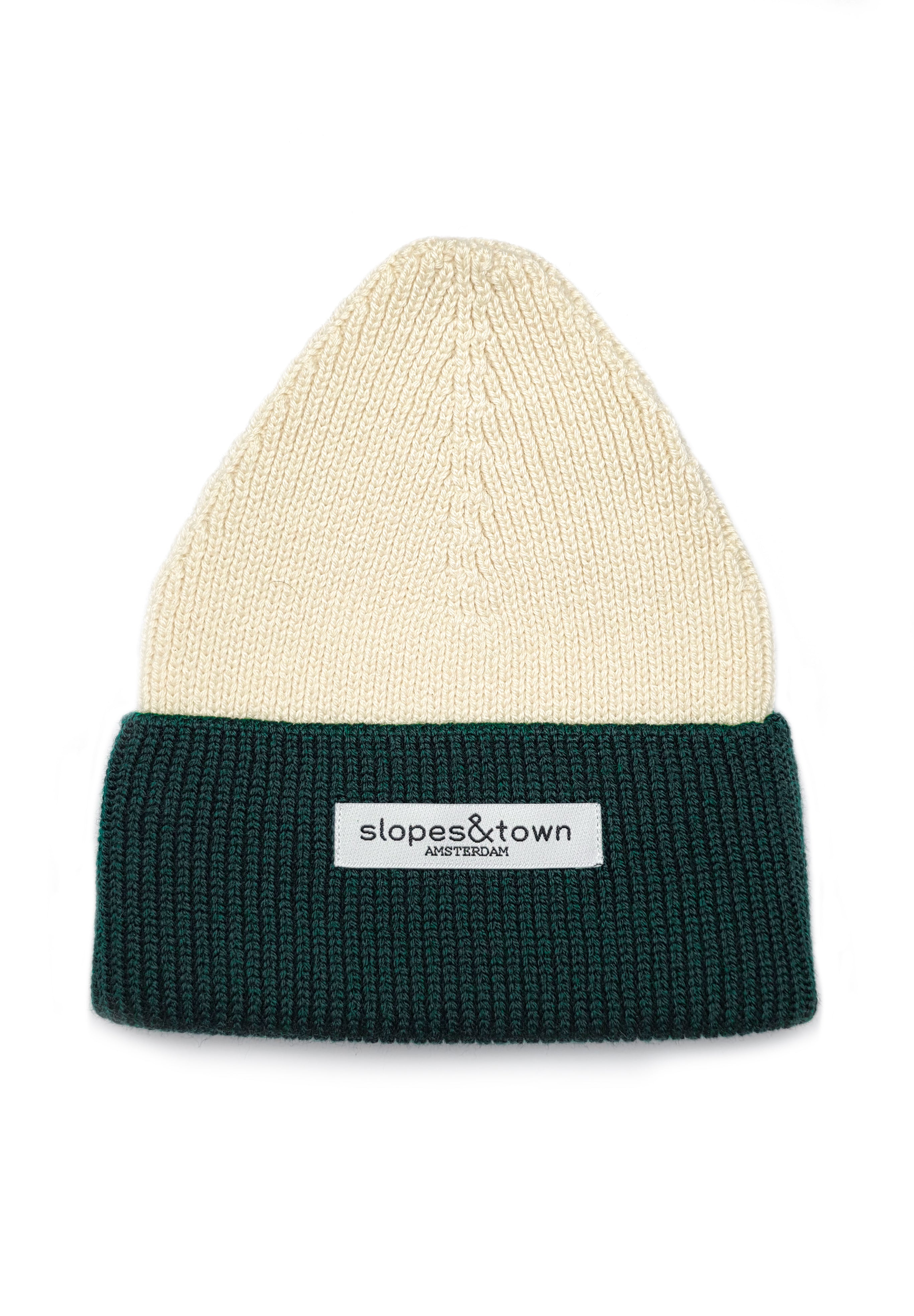 Pistachio Shell and green merino wool beanies for kids