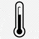 A black thermometer icon centered on a transparent checkerboard background.