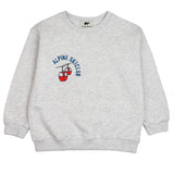 Kids' grey tracksuit featuring red gondola ski lift design