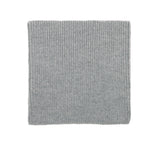 Kids merino wool snood in melange grey, back view showing ribbed knit texture