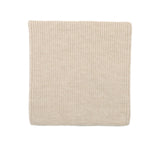 Kids merino wool snood in latte beige, back view showing ribbed knit texture
