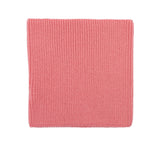 Kids merino wool snood in lemonade pink, back view showing ribbed knit texture