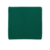 Kids merino wool snood in pine green, back view showing ribbed knit texture