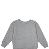 A light gray heather crewneck sweatshirt with long sleeves and ribbed cuffs and hem, shown flat against a white background.